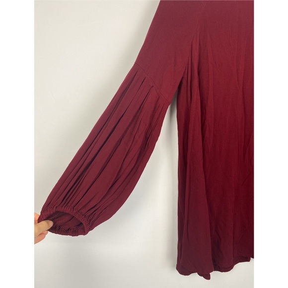 Free People Womens Drift Away Cold Shoulder Tunic Top S Burgundy Whimsigoth‎ - Picture 6 of 10